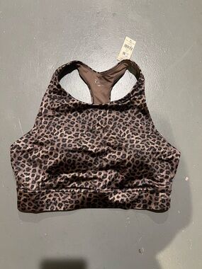 NWT Aerie Offline Leopard Print High-Neck Sports Bra